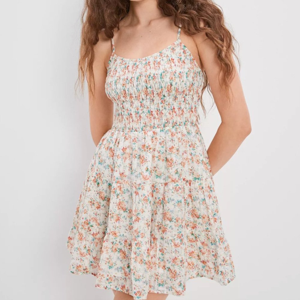 XL TALL AE Smocked Tiered Mini Dress